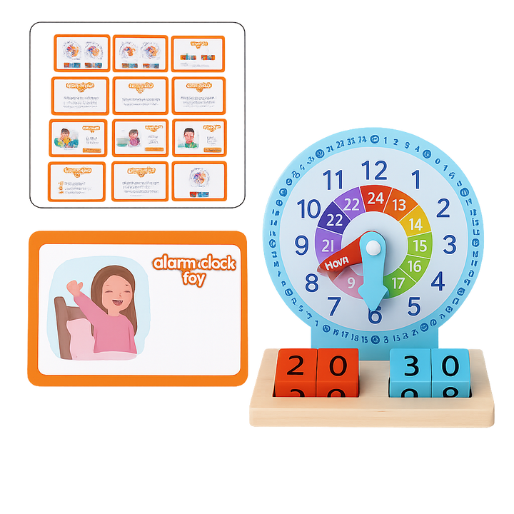 Wooden Alarm Clock – Educational Toy for Kids – Toy Nova